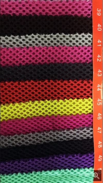 DG-XHFZ   普通280g  三明治網眼布   3D三層網布    100%滌綸   200-210（g/㎡)  54寸   精梳   硬網 挺身 粗網 細節-2